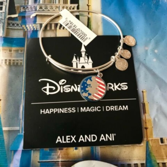 ALEX AND ANI Mickey Mouse American Flag SILVER WDW - Picture 2 of 3